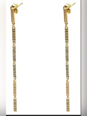 Argento Vivo 18K gold-plated sterling silver textured linear drop earrings